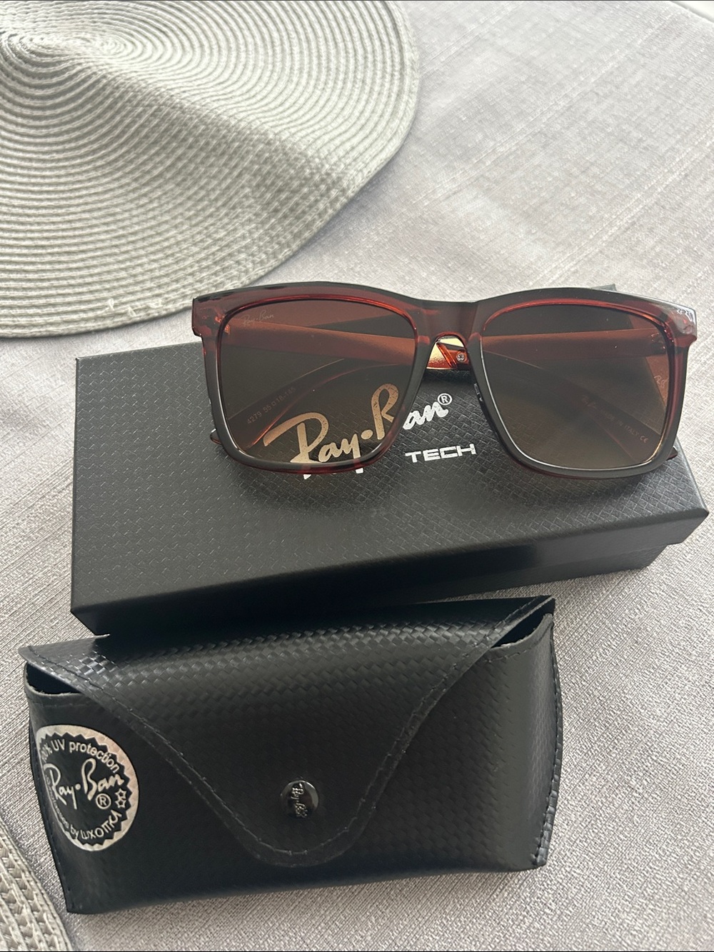 Ray-Ban Men’s Translucent Brown Square Sunglasses